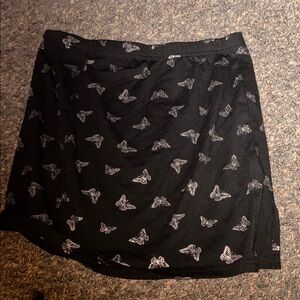 SHEIN Black Mini Skirt with Butterfly Design